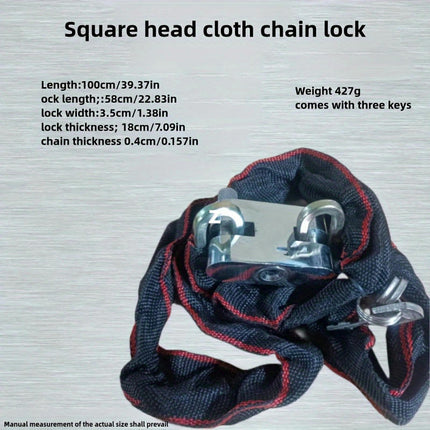 Iron Chain Locks with Fabric Cover Anti-Theft Stainless Steel for Electric Bikes and Motorcycles