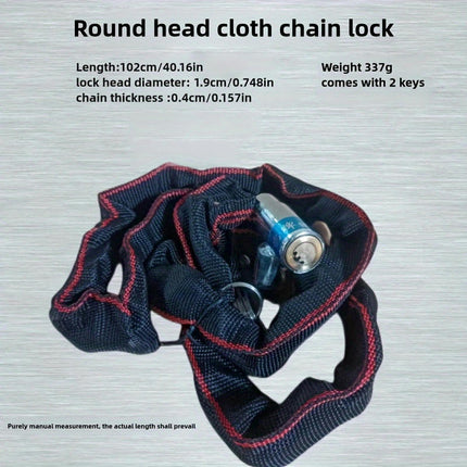 Iron Chain Locks with Fabric Cover Anti-Theft Stainless Steel for Electric Bikes and Motorcycles