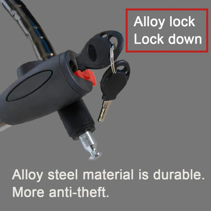 Zinc Alloy Bicycle Cable Lock, PVC Bike Chain Lock, Anti-Theft Hand Control Extra Long Lock