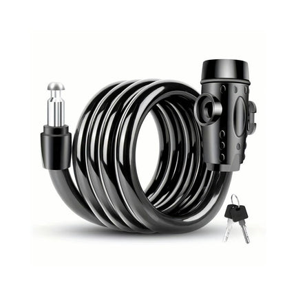 Anti-Theft Bike Lock Portable Cable Lock with Keys, Secure Lock for Bikes, E-Bikes, and Scooters