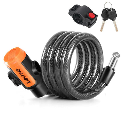 Weatherproof Anti-Theft Bike Cable Lock with Mounting Bracket Mountain, Scooter, or Bicycle