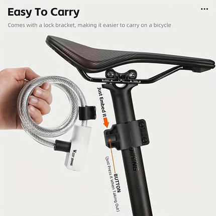 Anti-Theft Cable Lock For Bike, Scooter, E-Bike And Motorcycle, Bike Cable Lock Cycling Accessories