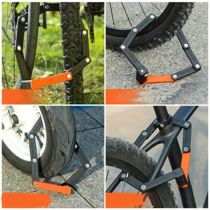 Compact & Lightweight Bike Lock - Folding Chain Design With Key,Ideal For Outdoor Cycling