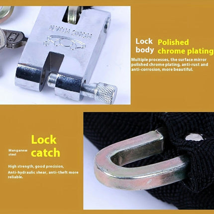 Heavy Duty Anti-Theft Chain Lock for Bicycles, Motorcycles,Scooters, and Trikes Padlock with Keys