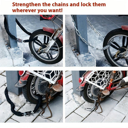 Heavy Duty Anti-Theft Chain Lock for Bicycles, Motorcycles,Scooters, and Trikes Padlock with Keys