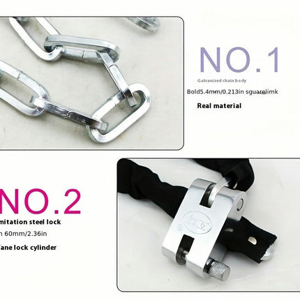 Heavy Duty Anti-Theft Chain Lock for Bicycles, Motorcycles,Scooters, and Trikes Padlock with Keys