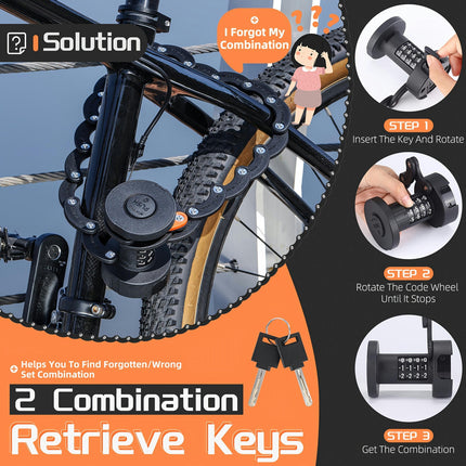 Bicycle Folding Lock MTB Road Bike Fixed Lock Electric Bike Motorcycle Lock Anti-theft Bike Lock