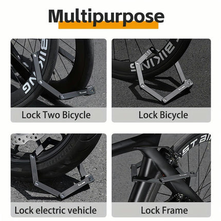 Portable Folding Bike Lock Strong Cramping Lock for Bikes, E-bikes, Scooters, and Motorcycles