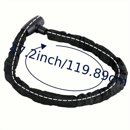 120cm Bicycle Chain Lock, Alloy Steel Heavy Duty Motorcycle Electric Bike Anti-theft Chain With Key