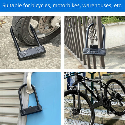 1pc Password U-shaped Lock 4-digit Combination Password Lock, Bicycle Motorcycle E-bike Lock