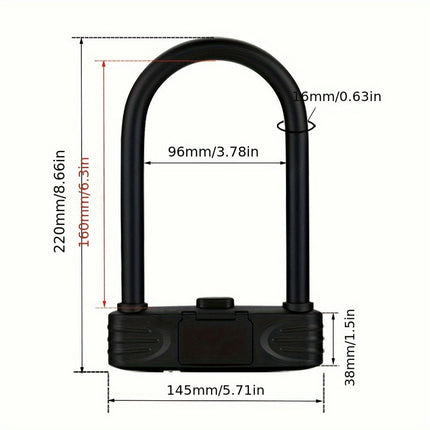 1pc Password U-shaped Lock 4-digit Combination Password Lock, Bicycle Motorcycle E-bike Lock