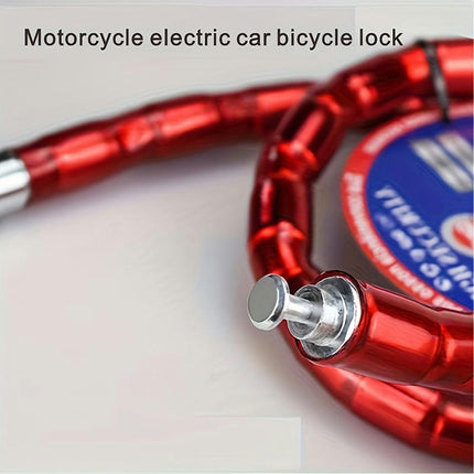 1pc 100cm Self-locking Steel Wire Lock, Solid Color Joint Cable Lock, Bike Accessories