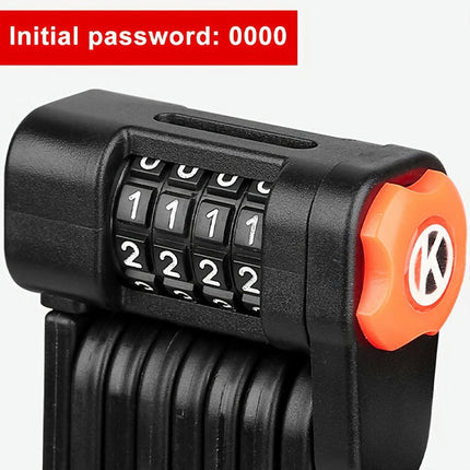 Portable 4-Digit Combination Bike Lock - Anti-Theft, Folding Design for Mountain & Road Bikes