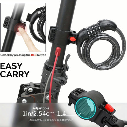 Scooter Lock Cable  Bicycle Combination Locks Chain Lock, Fit For M365/ES1/ES2/ES3/ES4