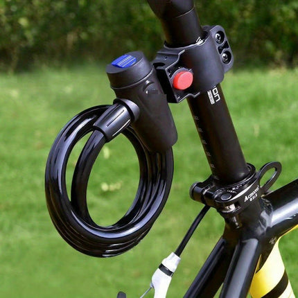 Durable Waterproof Bike Lock with PVC Coating Steel Core, 2 Keys and Mounting Bracket