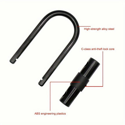 Anti-Theft Security Safe Pry Proof & Anti-smash Lock U Shaped Road Mountain Bicycle Key Lock