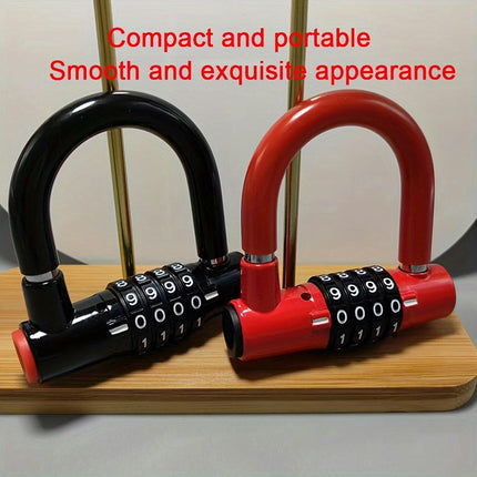 Combination U-Lock for Bicycles Anti-Theft Bike Lock Padlock for Bikes, Electric Scooters