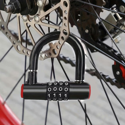 Combination U-Lock for Bicycles Anti-Theft Bike Lock Padlock for Bikes, Electric Scooters