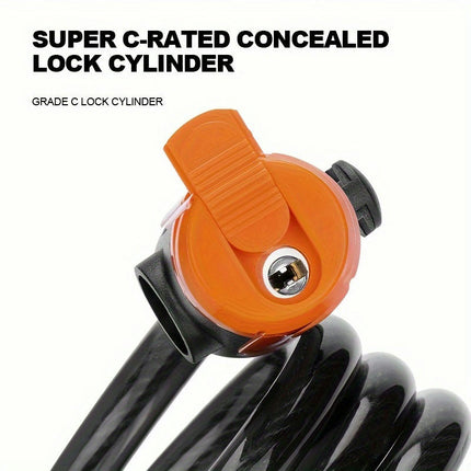 Heavy-Duty Bike Cable Lock With Key â€?Anti-Theft, Button Control, Secure Lock Cylinder