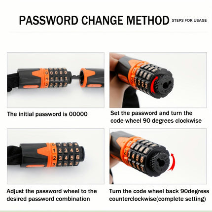 1pc Guard Against Theft Chain Cloth Lock, Five-digit Combination Lock, Suitable For Mountain Bike