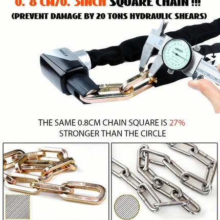 Bicycle Chain Lock, Thickened And Lengthened Anti-cutting Chain Lock, Mountain Bike Lock