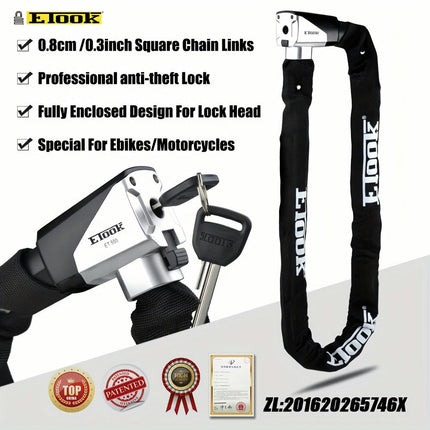 Bicycle Chain Lock, Thickened And Lengthened Anti-cutting Chain Lock, Mountain Bike Lock