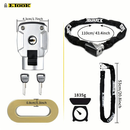 Bicycle Chain Lock, Thickened And Lengthened Anti-cutting Chain Lock, Mountain Bike Lock