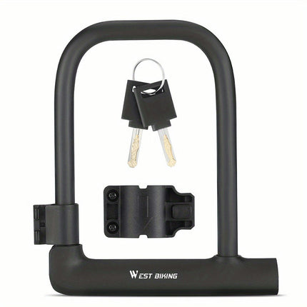 Heavy Duty Zinc Alloy U-Lock for Bicycles Anti-Theft U-Shaped Bike Lock with 2 Keys