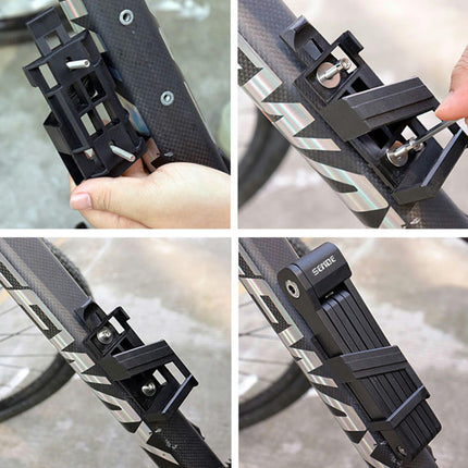 Heavy-Duty Folding Bike Lock with Alloy Steel Core, ABS Shell - Anti-Theft Security