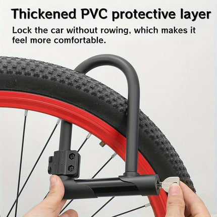 Durable U-Shaped Bike Lock - Waterproof & Rustproof, Ideal For Mountain Bikes, Motorcycles