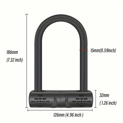 Bicycle Lock, Motorcycle Solid Anti-theft Lock, Outdoor Riding Accessories, Mountain Bike U-lock