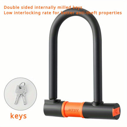 Heavy-Duty U-Lock for Bikes Hand-Controlled, Anti-Theft Security for Mountain & Road Bicycles