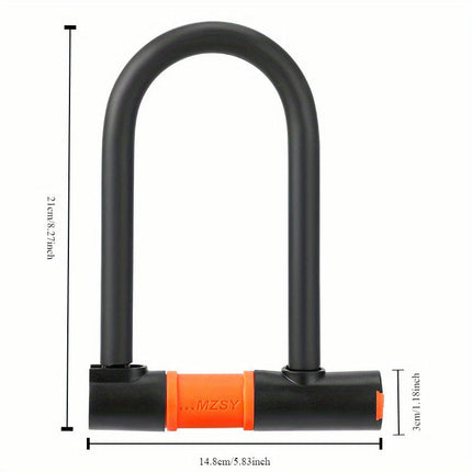 Heavy-Duty U-Lock for Bikes Hand-Controlled, Anti-Theft Security for Mountain & Road Bicycles