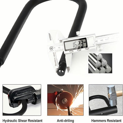 Stainless Steel U-Lock Anti-Theft Bicycle Lock for Mountain Bikes - Includes 2 Keys and Mounting Bracket