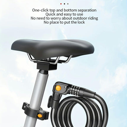 Bike Lock, Flexible And Light-Weight Bicycle Lock With Combination And 2 Keys, Suitable For Bikes