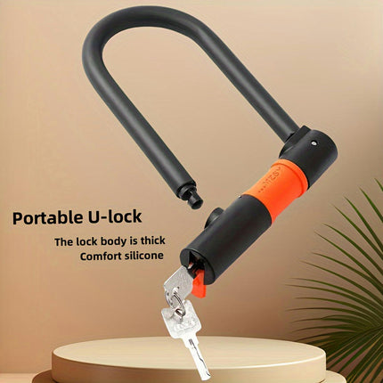 Portable U-lock Bicycle Lock Electric Bike Mountain Bike Anti-theft Lock Wire Ring Lock