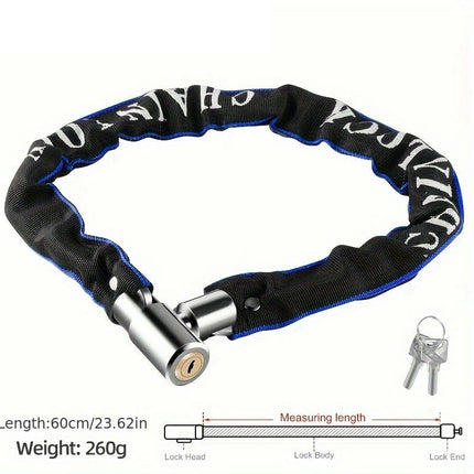 Bike Chain Lock With Security, Anti-Theft Bicycle Lock For Road Mountain Bikes