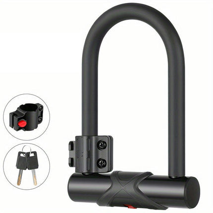 Alloy Steel Thickened U-shaped Anti-theft Lock, Suitable For Bicycle Mountain Bike Motorcycle E-bike