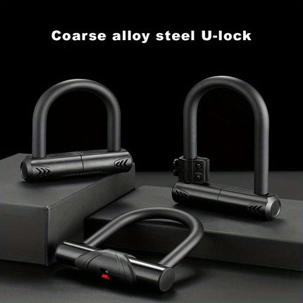 Alloy Steel Thickened U-shaped Anti-theft Lock, Suitable For Bicycle Mountain Bike Motorcycle E-bike