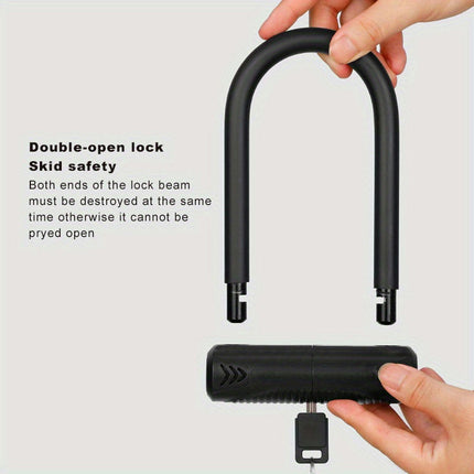 Alloy Steel Thickened U-shaped Anti-theft Lock, Suitable For Bicycle Mountain Bike Motorcycle E-bike