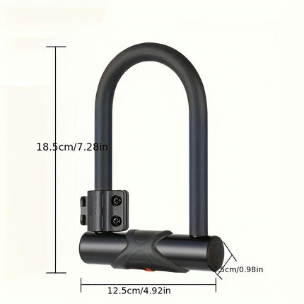 Alloy Steel Thickened U-shaped Anti-theft Lock, Suitable For Bicycle Mountain Bike Motorcycle E-bike