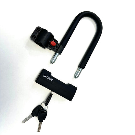 U-Lock Bike Lock, Silicone Covered Iron U-Shaped Anti-Theft with Button Controller, Includes Keys