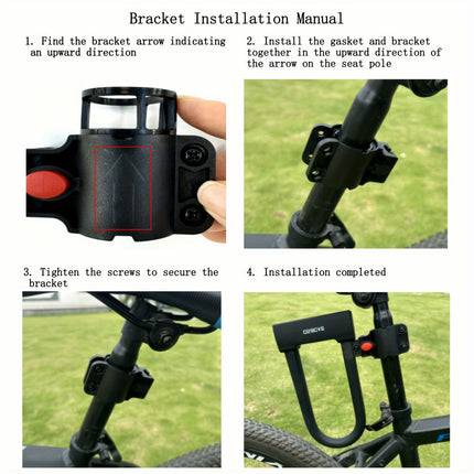 U-Lock Bike Lock, Silicone Covered Iron U-Shaped Anti-Theft with Button Controller, Includes Keys