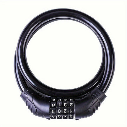 Combination Bicycle Steel Cable Lock, 4-digit Safety Resettable Steel Cable Lock,Anti-theft Lock