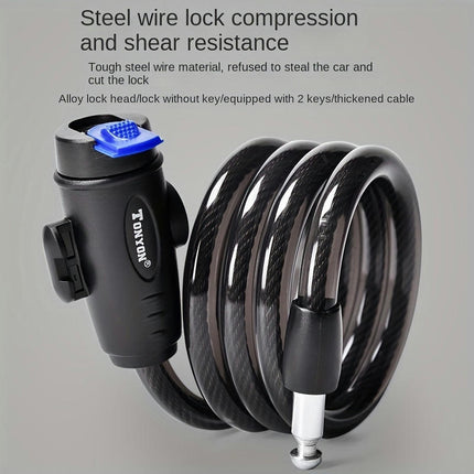 Bicycle Chain Lock Wire Lock, Mountain Bike Anti-theft Steel Cable Lock, Bicycle Anti-theft Lock