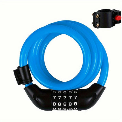 Bike Lock With 5-Digit Combination Resettable Code Lock For Motorcycles, Electric & Bicycles