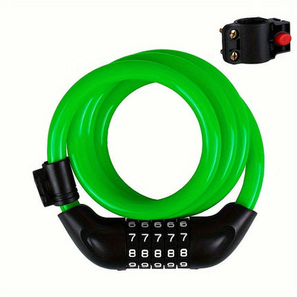 Bike Lock With 5-Digit Combination Resettable Code Lock For Motorcycles, Electric & Bicycles