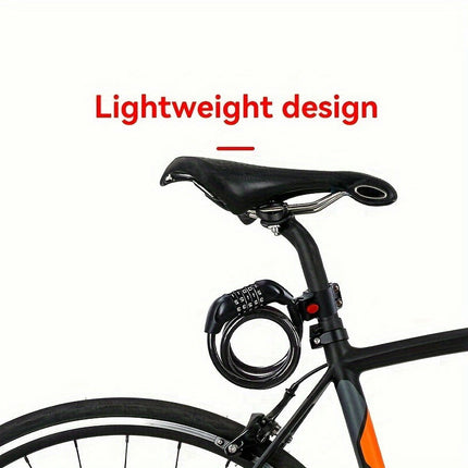 Bike Lock With 5-Digit Combination Resettable Code Lock For Motorcycles, Electric & Bicycles