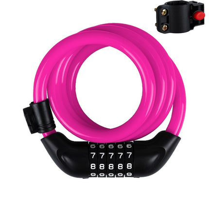 Bike Lock With 5-Digit Combination Resettable Code Lock For Motorcycles, Electric & Bicycles