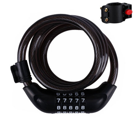 Bike Lock With 5-Digit Combination Resettable Code Lock For Motorcycles, Electric & Bicycles